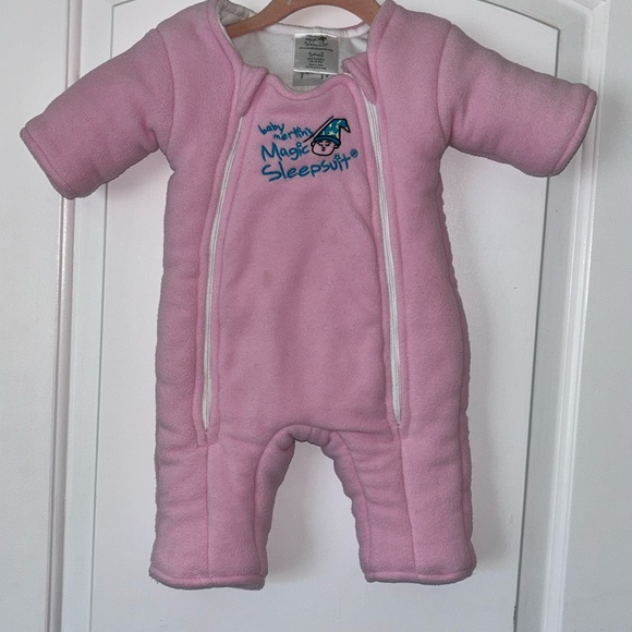 baby Merlin’s Magic Sleepsuit 3-6 months 12-18 pounds small fleece pink - Picture 1 of 5